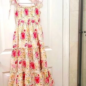 Sweet Honey Maxi Gorgeous Rose Print Sleeveless Dress for a Girl Size 6Y.